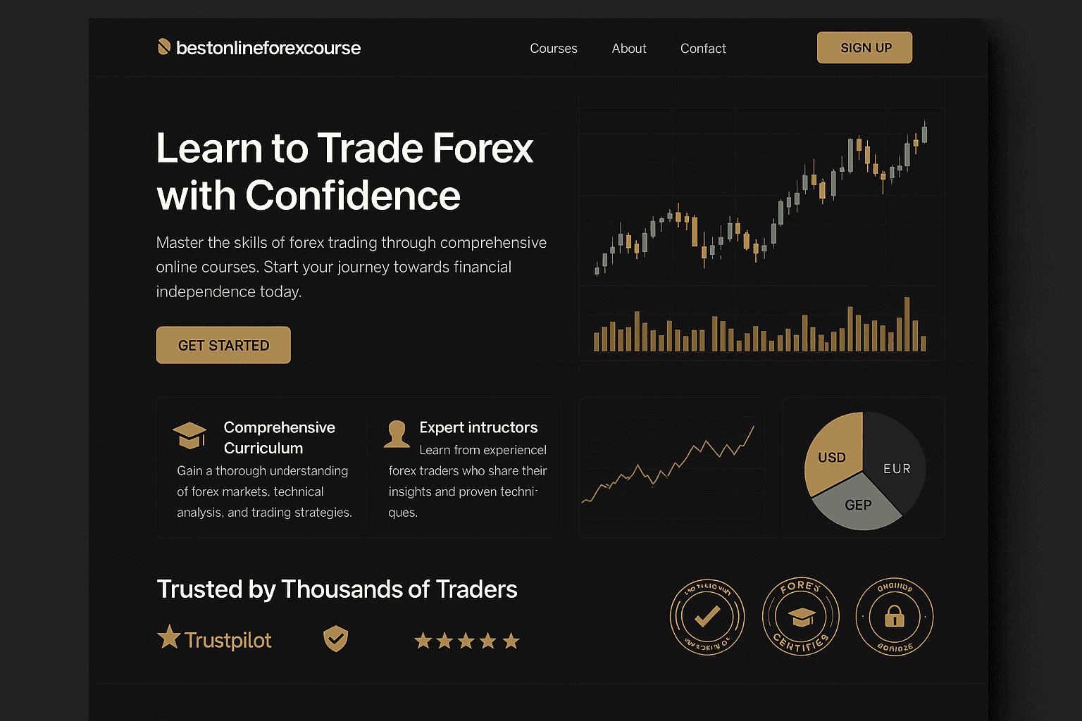 bestonlineforexcourse.com website mockup
